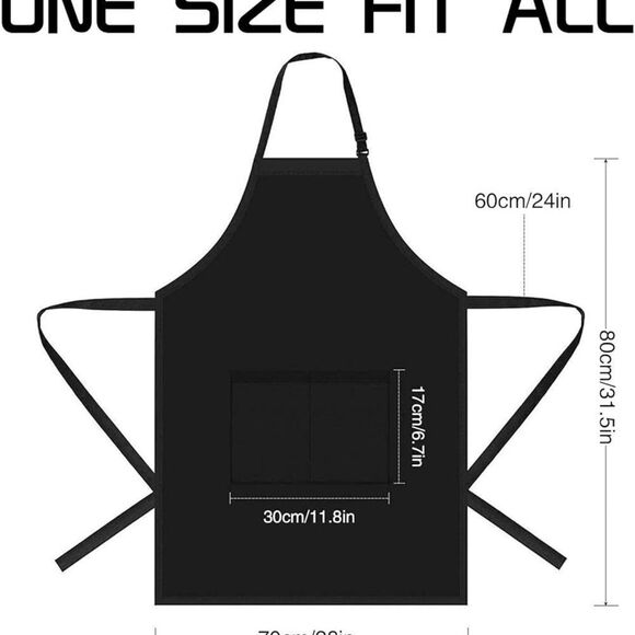 Two aprons I have everything I need and I am everything graphic BLACK polyester - Picture 2 of 3